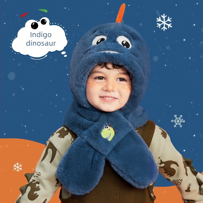 Integrirana dječja kapa i šal s zaštitom ušiju, zimska toplina (Materijal: poliester; Dobe skupine: 1–2, 2–4, 4–6, 8–10, preko 10; Sezona: zima; Funkcija: toplina)