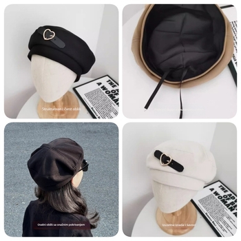Dječji beret za jesen-zimu, vintage stil, vuneni beret za djevojčice, sladak i svestran
