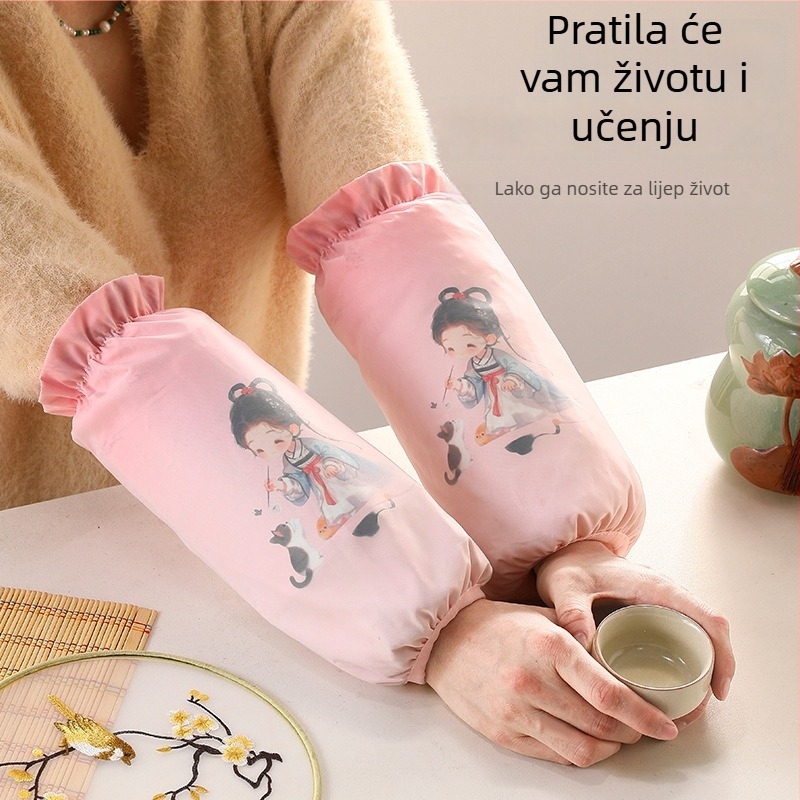 Rukavi s karikaturama i vezom, materijal: memorijska tkanina + gaz, vodootporni