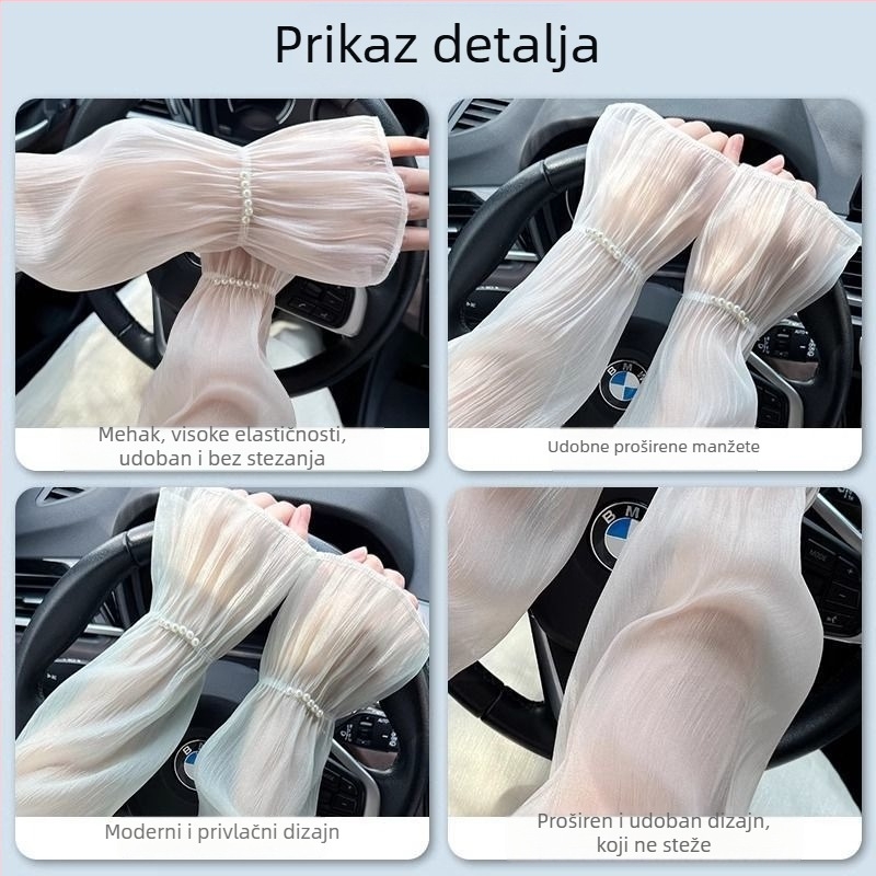 Rukavi za zaštitu od sunca za vanjsku upotrebu – materijal ice silk, mat završna obrada, monokromatski uzorak, originalni dizajn