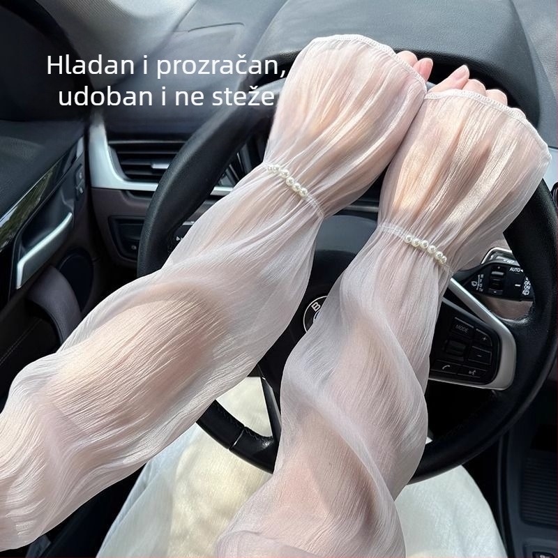 Rukavi za zaštitu od sunca za vanjsku upotrebu – materijal ice silk, mat završna obrada, monokromatski uzorak, originalni dizajn