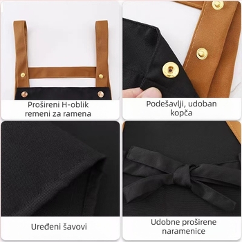 Pregača bez rukava, Poliester, Otporna na mrlje i vodootporna, Moderan minimalistički stil