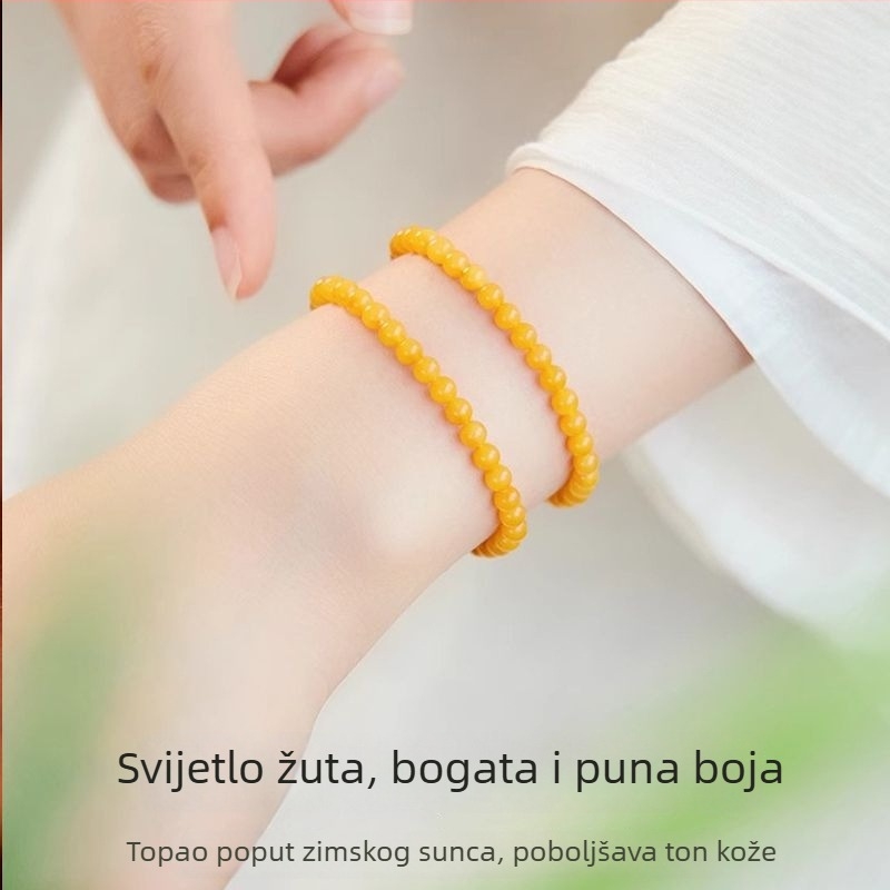 Jantarni narukvica s pozlaćenim okovom i jade umetcima, ručna izrada, geometrijski dizajn