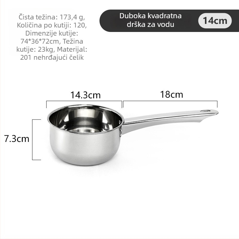 Kevan nehrđajući čelik – žlica za vodu s integriranom dubokom dugom drškom