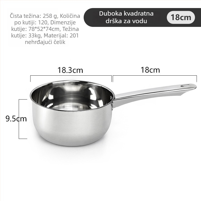 Kevan nehrđajući čelik – žlica za vodu s integriranom dubokom dugom drškom