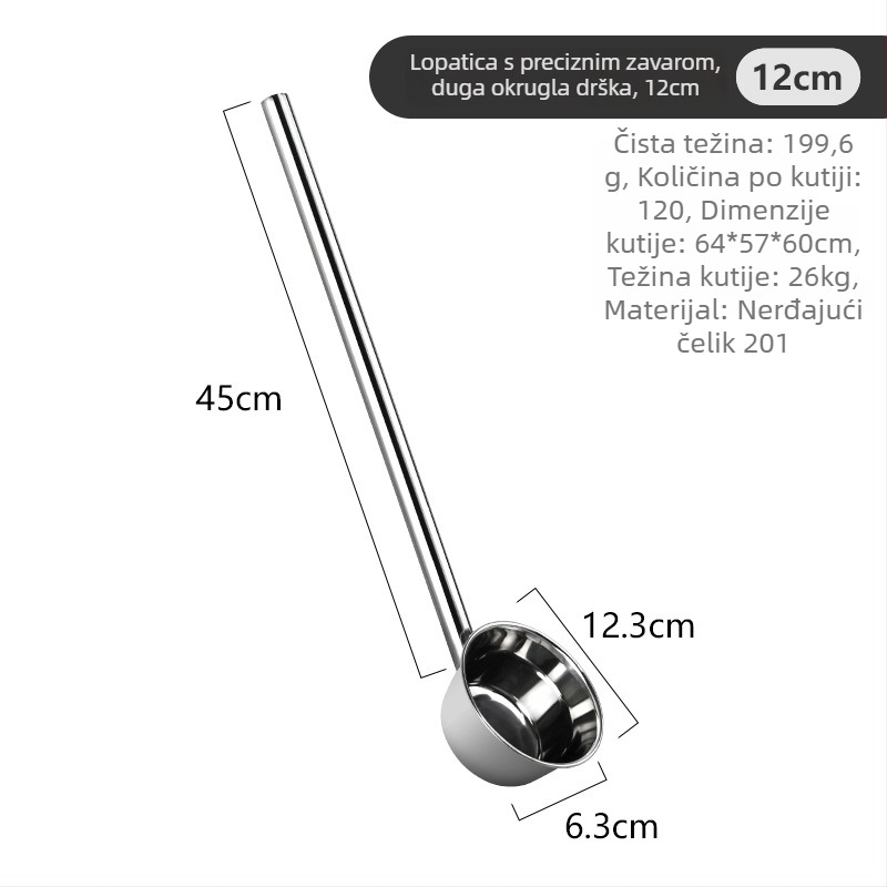 Kevan nehrđajući čelik – žlica za vodu s integriranom dubokom dugom drškom