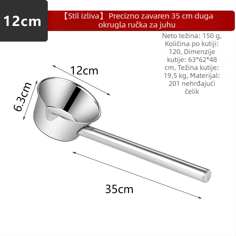 Kevan nehrđajući čelik – žlica za vodu s integriranom dubokom dugom drškom