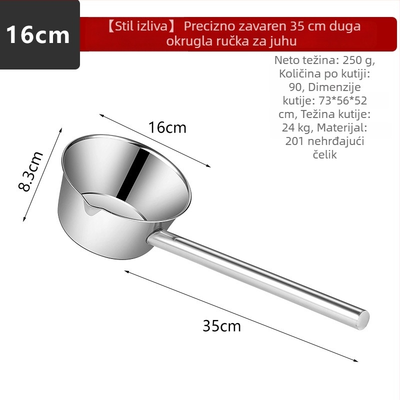 Kevan nehrđajući čelik – žlica za vodu s integriranom dubokom dugom drškom