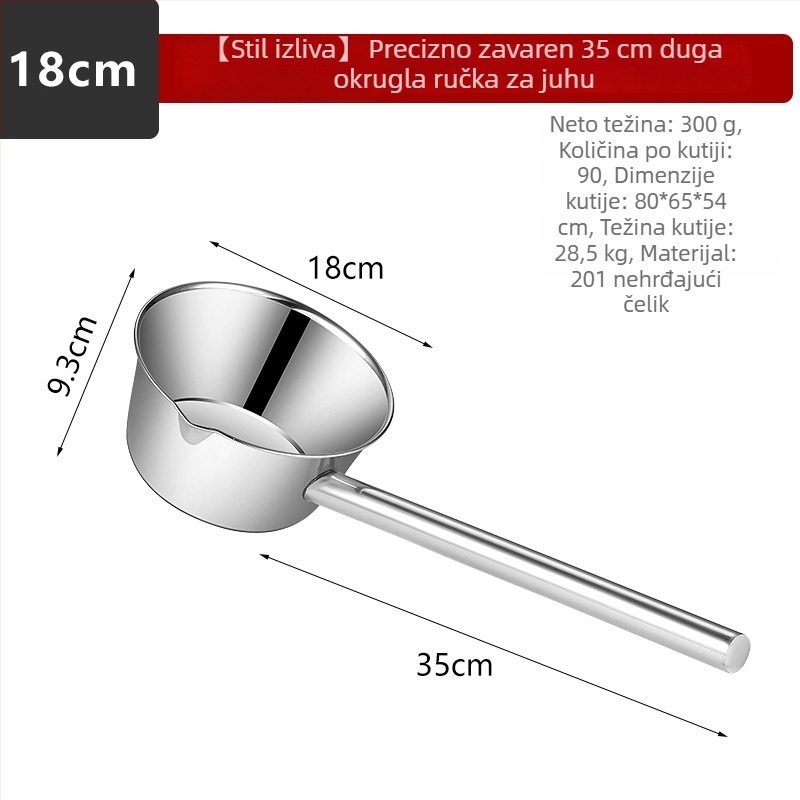 Kevan nehrđajući čelik – žlica za vodu s integriranom dubokom dugom drškom