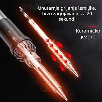 Delixi lemilica za spajanje s unutarnjim grijanjem – kućni set, regulirana temperatura, keramički grijač, za spajanje, desoldering i pyrograviranje