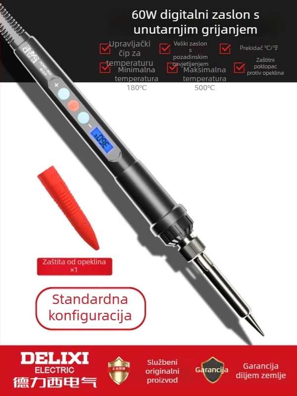 Delixi lemilica za spajanje s unutarnjim grijanjem – kućni set, regulirana temperatura, keramički grijač, za spajanje, desoldering i pyrograviranje