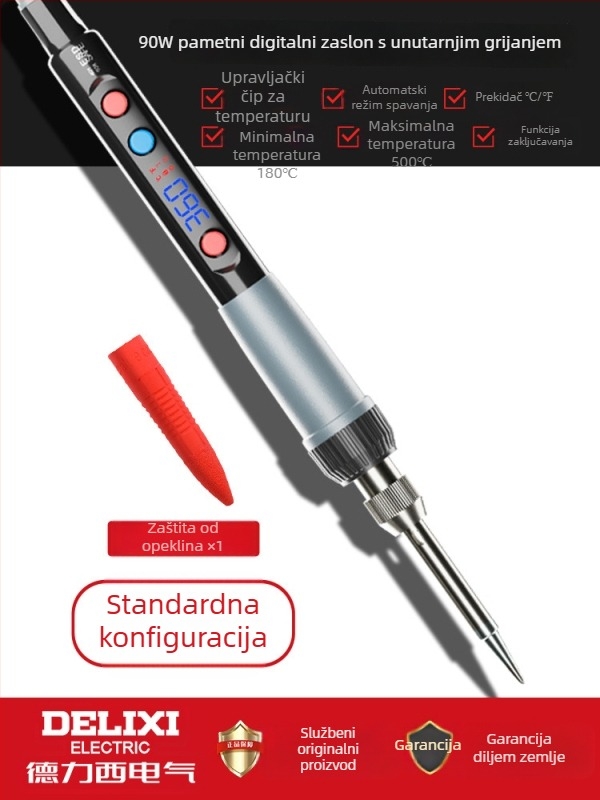 Delixi lemilica za spajanje s unutarnjim grijanjem – kućni set, regulirana temperatura, keramički grijač, za spajanje, desoldering i pyrograviranje