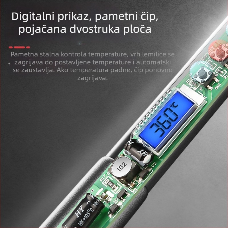 Delixi lemilica za spajanje s unutarnjim grijanjem – kućni set, regulirana temperatura, keramički grijač, za spajanje, desoldering i pyrograviranje