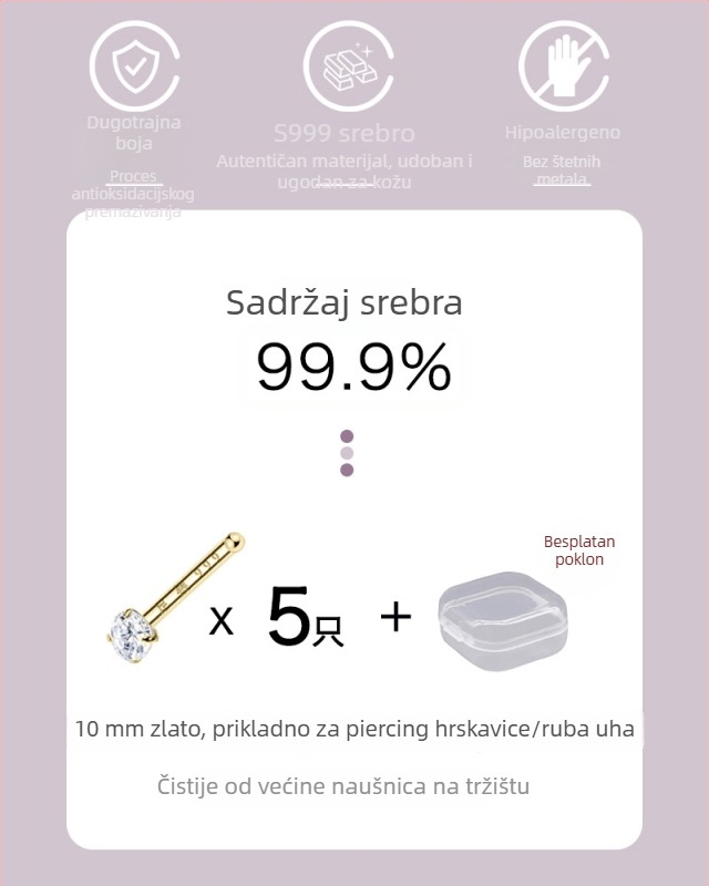 999 srebrne naušnice za žene, male naušnice s dijamantima, za piercing uha, pogodne za spavanje