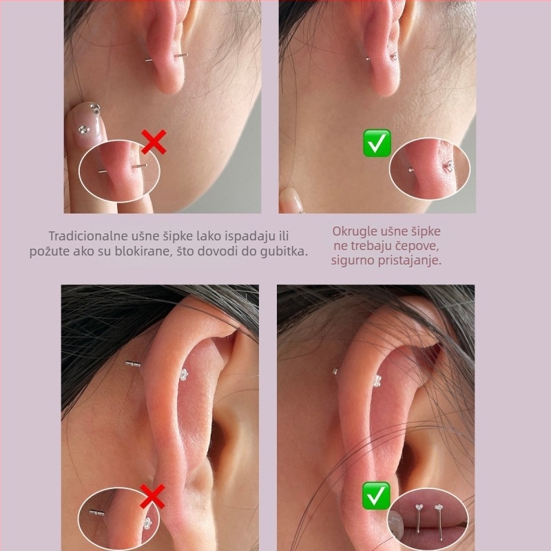 999 srebrne naušnice za žene, male naušnice s dijamantima, za piercing uha, pogodne za spavanje