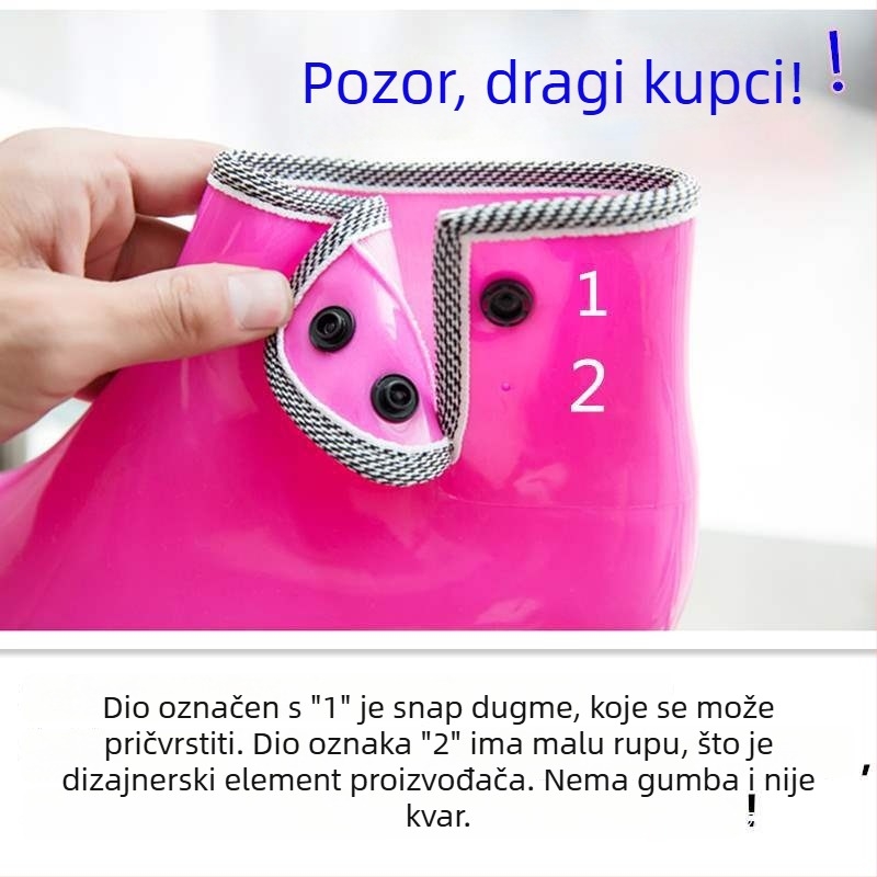 Ženske PVC čizme za kišu, podstavljene flecom, kratka visina, protuklizne, vodootporne, vrtne cipele (PVC gornji dio; kratka visina; fleec podstava; protuklizne; vodootporne)