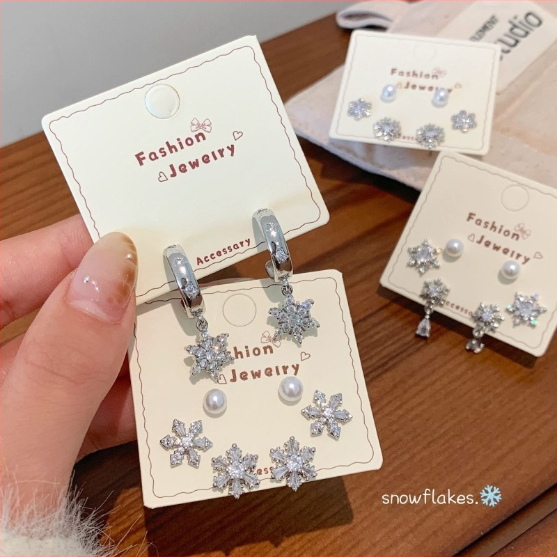 Bakrene naušnice s mikrougrađenim cirkonima, marka Aino, 925 srebrni postovi, stil Ins, zima 2025