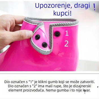 Ženske PVC čizme za kišu, niski članak, vodootporne, protuklizne, s flis podstavom