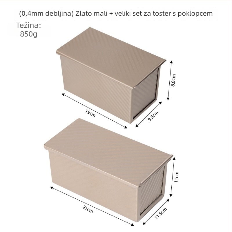 Kalupa za pečenje od karbonskog čelika s poklopcem, oblik pravilan mnogokut