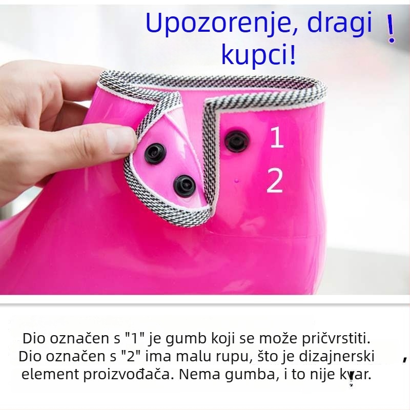 Ženske čizme za kišu, PVC gornji dio, niski kroj, obična debljina, model 1000262986