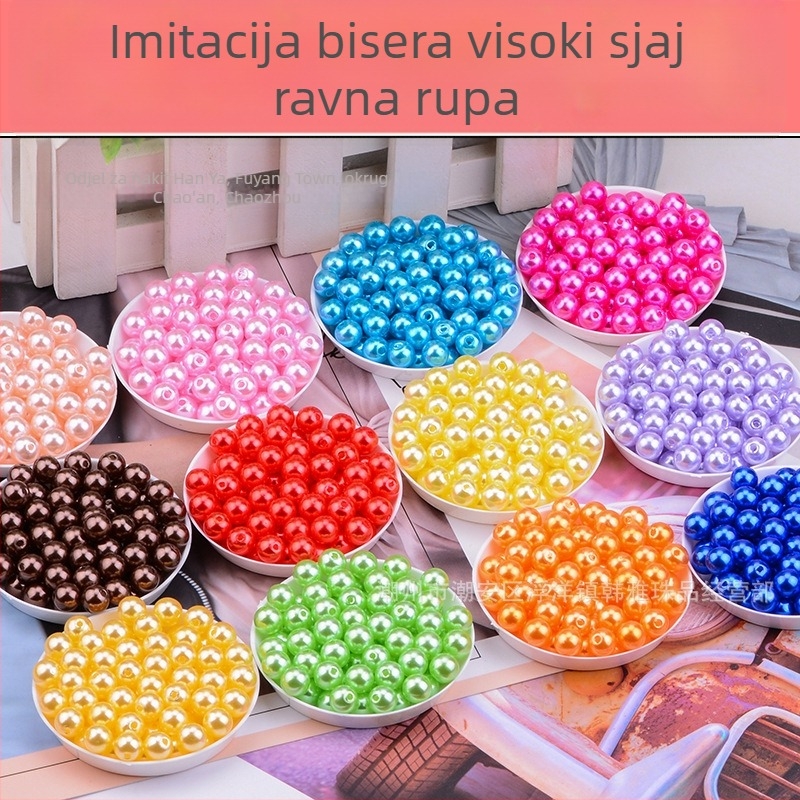 ABS plastične perle – imitacija bisera, visok sjaj, labave plastične perle za DIY nakit i modne dodatke za odjeću