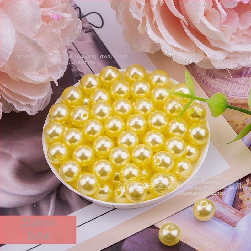 ABS plastične perle – imitacija bisera, visok sjaj, labave plastične perle za DIY nakit i modne dodatke za odjeću