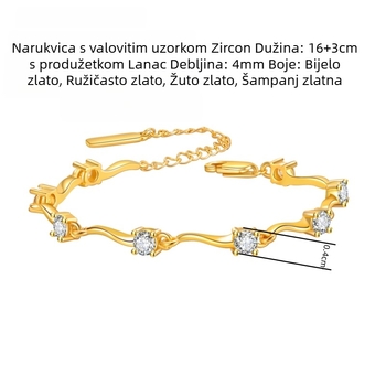 Bakrena narukvica s elektroplatiranim premazom – Jin Jiahua, za žene, prirodni stil, valoviti dizajn