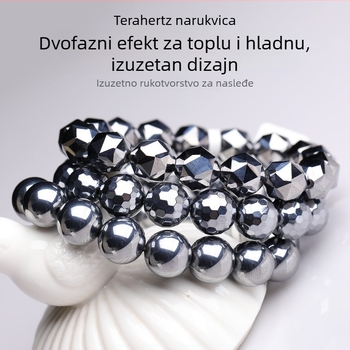 Terahertz narukvica s polikristalnim silicijem, facetirane okrugle perle, protiv umora
