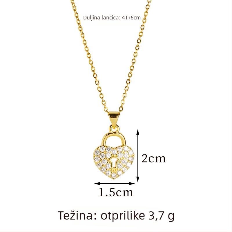 Set nakita: naušnice i ogrlica, bakarna legura, lanac oblika O, privjesak od bakrene legure, unisex, ljeto 2024