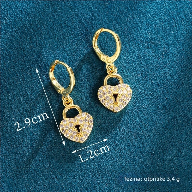 Set nakita: naušnice i ogrlica, bakarna legura, lanac oblika O, privjesak od bakrene legure, unisex, ljeto 2024