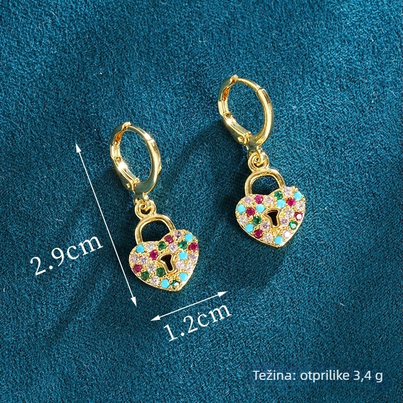 Set nakita: naušnice i ogrlica, bakarna legura, lanac oblika O, privjesak od bakrene legure, unisex, ljeto 2024