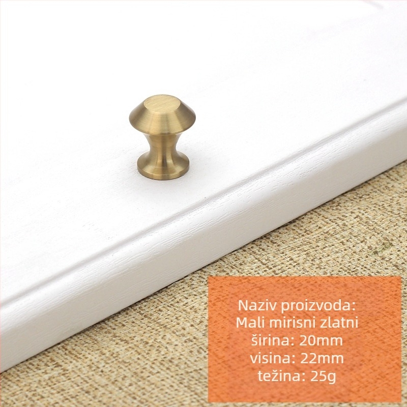 Bakar ručica namještaja, s jednim otvorom, nordijski minimalistički dizajn, za vrata ormarića, ladice i garderobe, model t99966552, površinska obrada antioksidantna