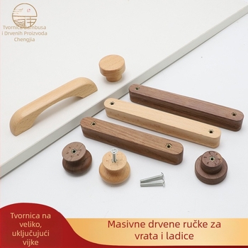 Drška od drveta za vrata ormarića i ladicu, od bukovine i crnog oraha, moderni minimalistički stil, otvori za ugradnju 64/96/128/160/192 mm