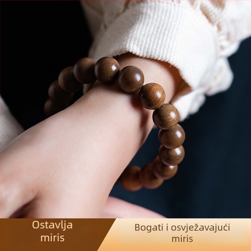 Narukvica od sandalovine s Buddha perlicama, etnički stil, polirani završetak, ljetno izdanje 2023., narukvica za parove