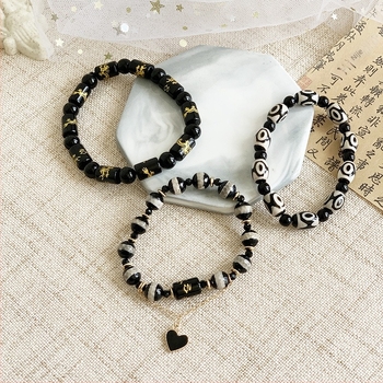 Narukvica – Ahat, ručno izrađena, Unisex, Novi kineski stil, Geometrijski dizajn