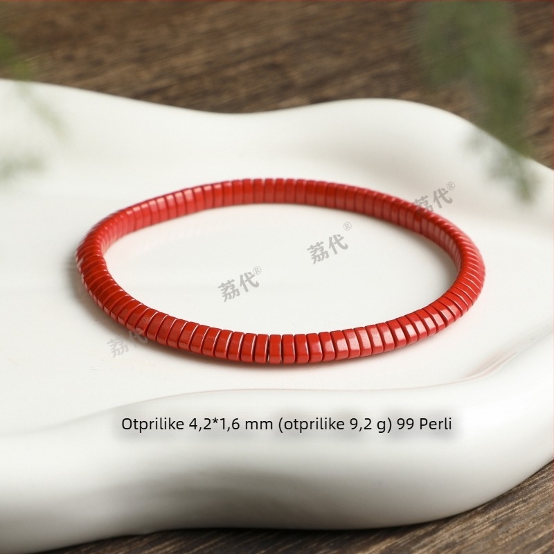 Cinnabar etnička unisex spacer narukvica - ručno izrađene perle