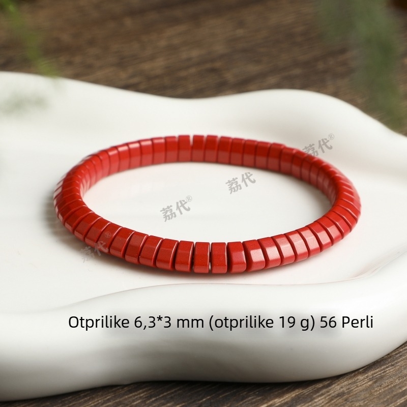 Cinnabar etnička unisex spacer narukvica - ručno izrađene perle