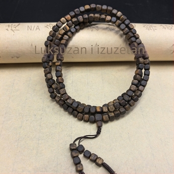 Narukvica od Qinan agarwood s kvadratičnim perlama, ručna izrada, etnički stil, unisex