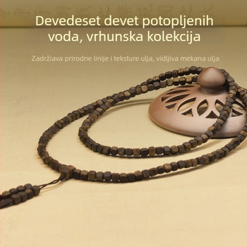 Narukvica od Qinan agarwood s kvadratičnim perlama, ručna izrada, etnički stil, unisex