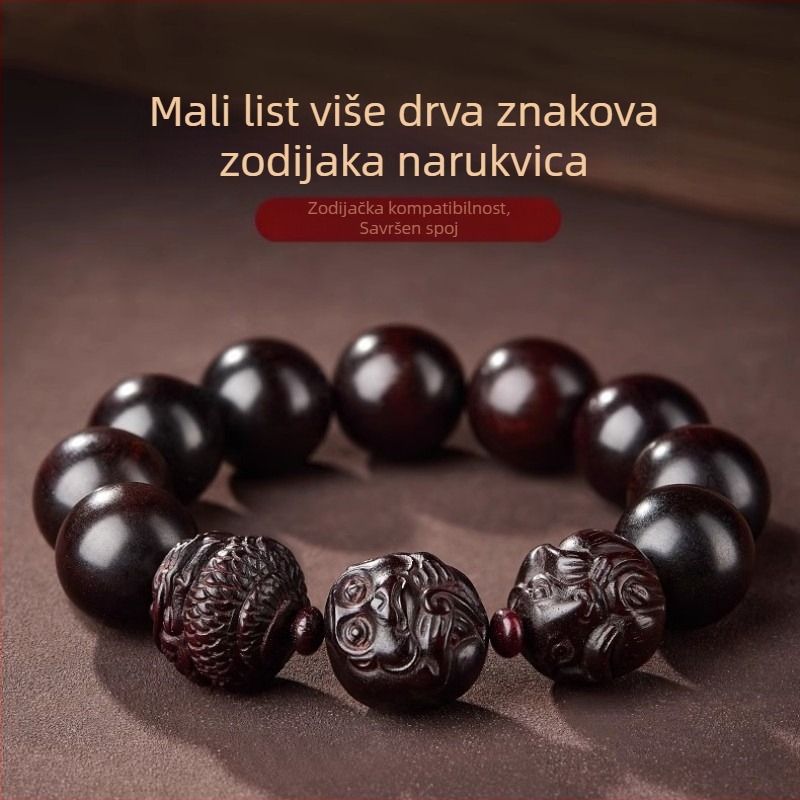 Drveni narukvica s etničkim stilom, unisex; ručni ukras za ruku; jesen 2024