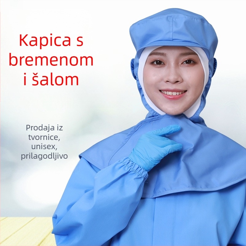 Pamukasta pulover kapa za posao s kratkim obodom, kupolasti vrh, jednobojna, mogućnost prilagođavanja logotipa, za preradu hrane