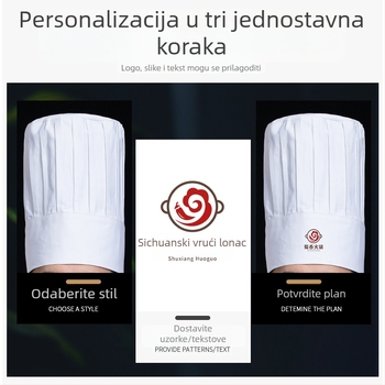 Unisex kapa za kuhinju od pamuka s twill platnom, ravnim vrhom, uzorak s riječju, ispis