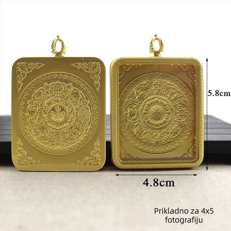 DIY dodaci nakit – dvostruko vodootporna kutija Gawu Box, legura, tibetanski Thangka ručno oslikani portret za privjesak, elektroplatiranje, porijeklo Dongguan, marka Zangtai Jewelry, etnički stil, književno retro