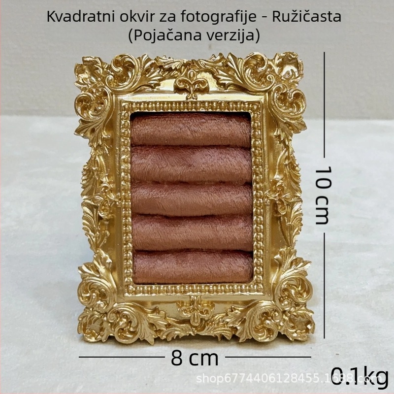 Vintage stalak za izlaganje nakita – metalna konstrukcija, velur kućište, četverokutni dizajn, u jednom komadu, željezna umjetnička izrada