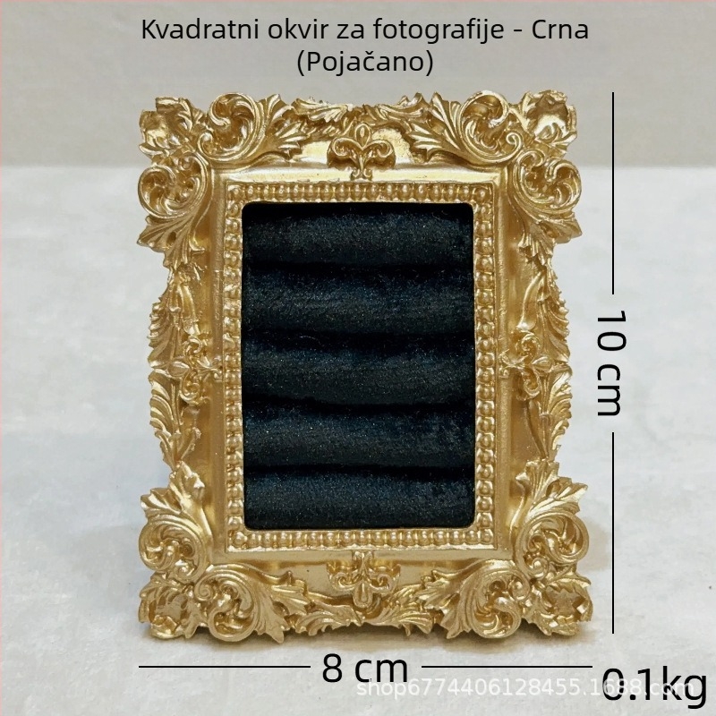 Vintage stalak za izlaganje nakita – metalna konstrukcija, velur kućište, četverokutni dizajn, u jednom komadu, željezna umjetnička izrada