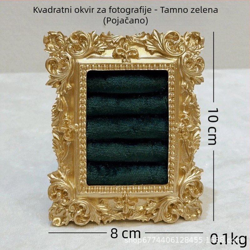 Vintage stalak za izlaganje nakita – metalna konstrukcija, velur kućište, četverokutni dizajn, u jednom komadu, željezna umjetnička izrada