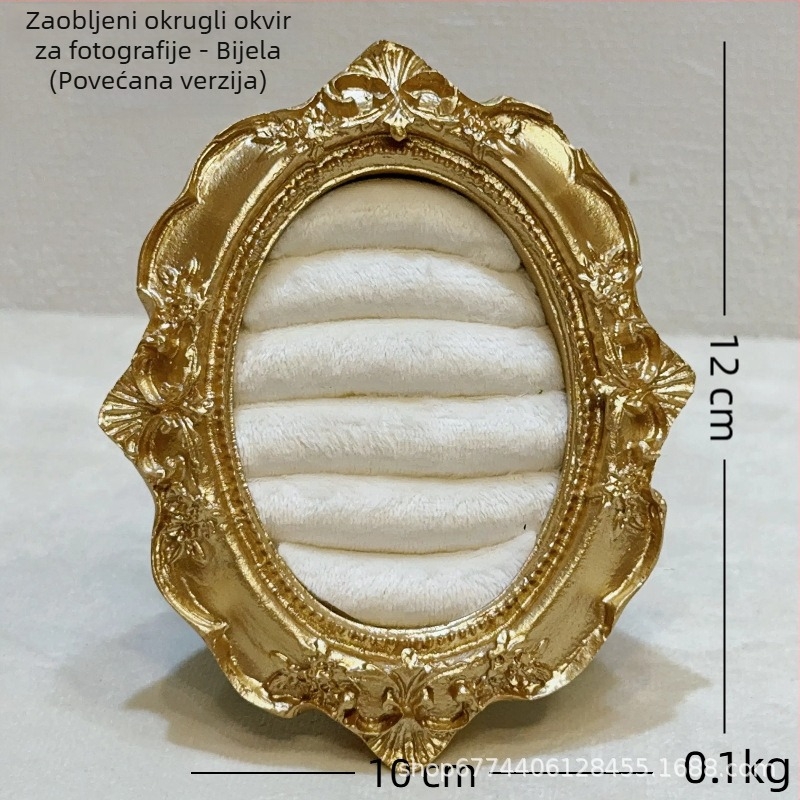 Vintage stalak za izlaganje nakita – metalna konstrukcija, velur kućište, četverokutni dizajn, u jednom komadu, željezna umjetnička izrada