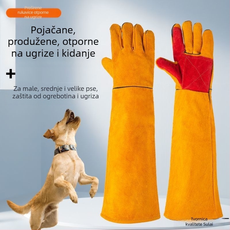 Rukavice za dresuru pasa — Debela koža, otporne na kidanje, štite od ogrebotina i ugriza, pogodne za mačke, pse i hamster