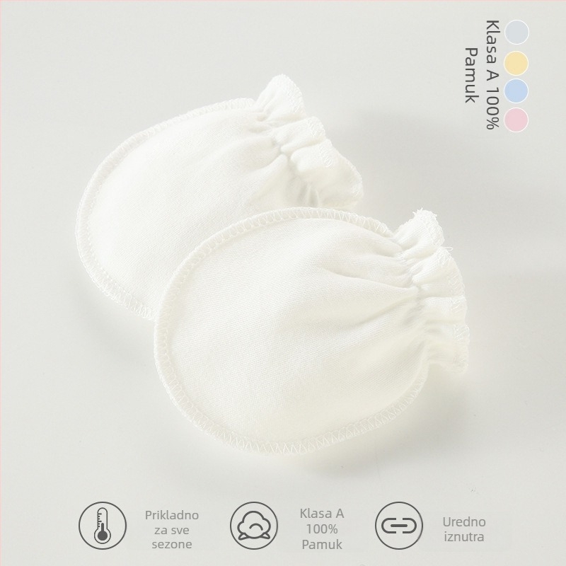 Nova novorođenačka rukavice protiv grebanja od 100% pamuka, male rukavice za zaštitu ruku bebama 0–3 godine