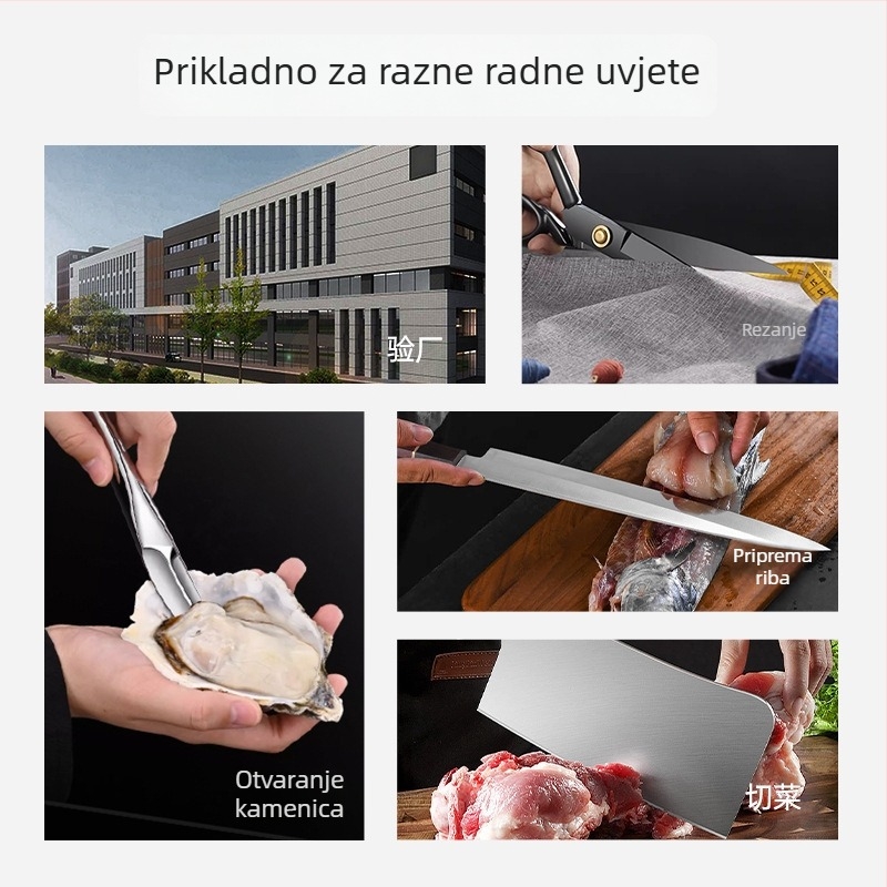 Rukavice otporne na ubod i rezanje, razina 9, pet prstiju od nehrđajućeg čelika, otporne na nože